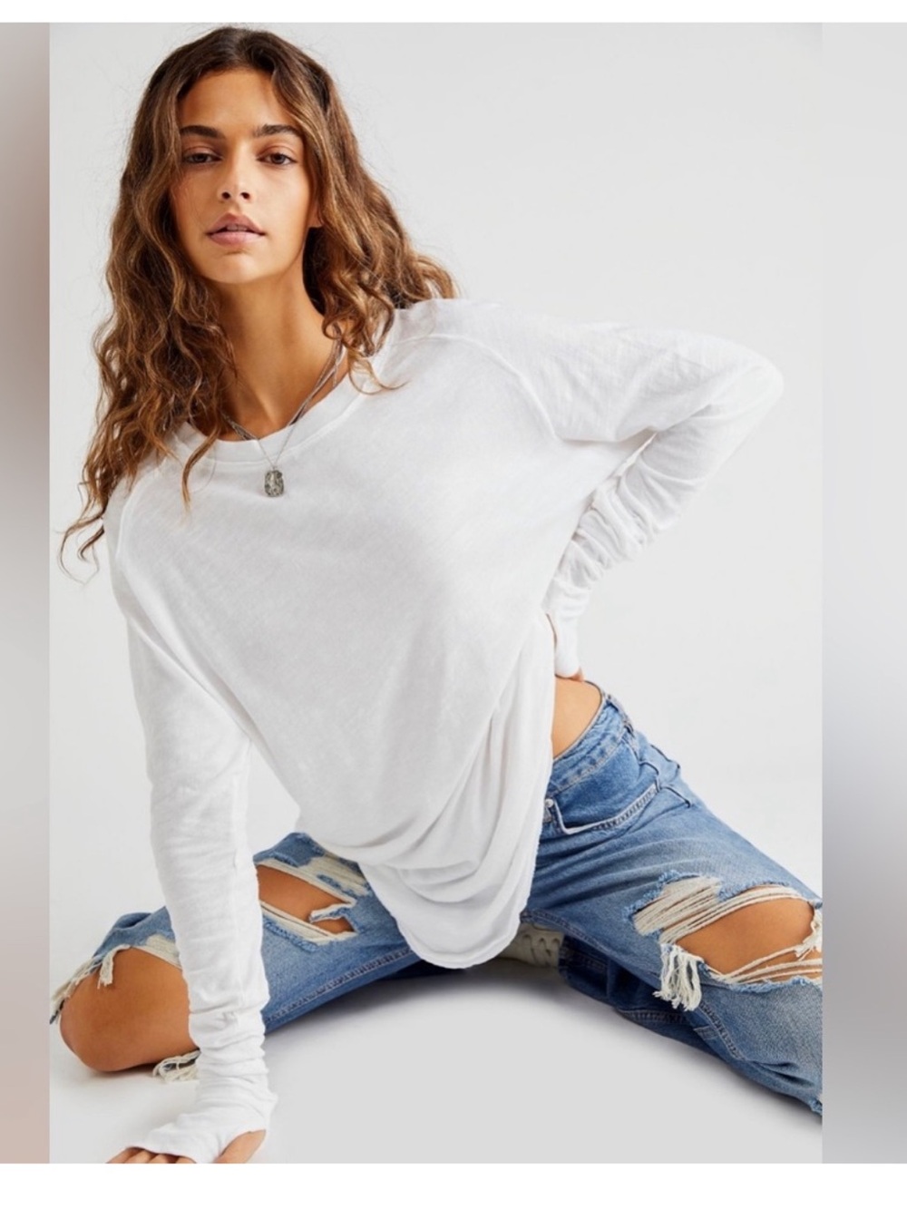 Free People We the Free Arden Tee long Sleeve
Color: Optic White: Size: Large
